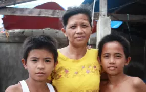 Elsa Raganas, 43, a single mother of four, lost her home to Typhoon Haiyan in the town of Palo on 8 November, 2013