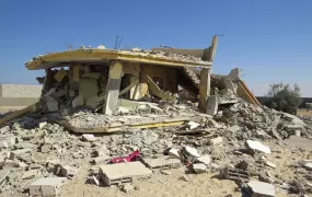 The home of Shadi el-Menai, founder of the jihadist group Ansar Bayt al-Maqdis, in al-Mehdiya Village in Egypt's North Sinai governorate. The army destroyed his home in the fall of 2013 during its months-long campaign against militants in the restive Sina