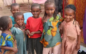 Children from CAR in southern Chad's Doyaba transit camp. May 2014.