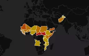 A map of countries at risk of food insecurity in the coming months