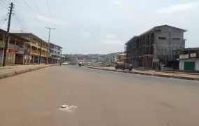 Western Freetown's Lumley neighbourhood, normally bustling with activity, is deserted during a three-day "stay-at-home" Zero Ebola Campaign, in March 2015, as officials try to bring an end to the Ebola outbreak. 