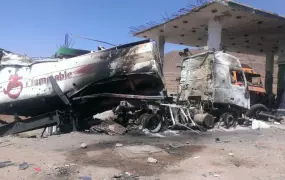 Petrol stations in Yemen have been targeted by airstrikes during the Saudi Arabian-led bombing campaign