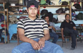 José Amilcar, from El Salvador, had to walk for five days after being robbed by a gang on "La Bestia", the notorious cargo train that migrants use to cross Mexico.