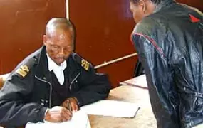 [South Africa] Registration at Lindela repatriation centre outside Krugersdorp.
Undocumented migrants wait at Lindela repatriation centre.