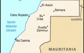 Country Map - Western Sahara, The dispute northwestern terrirtory caught in a 27 year-old conflict.
