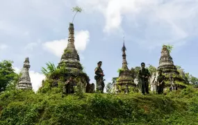 Soldiers with the Ta'ang National Liberation Army in Tosan village, Shan State 