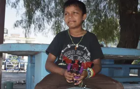 Guatemalan boy at a shelter in Mexico