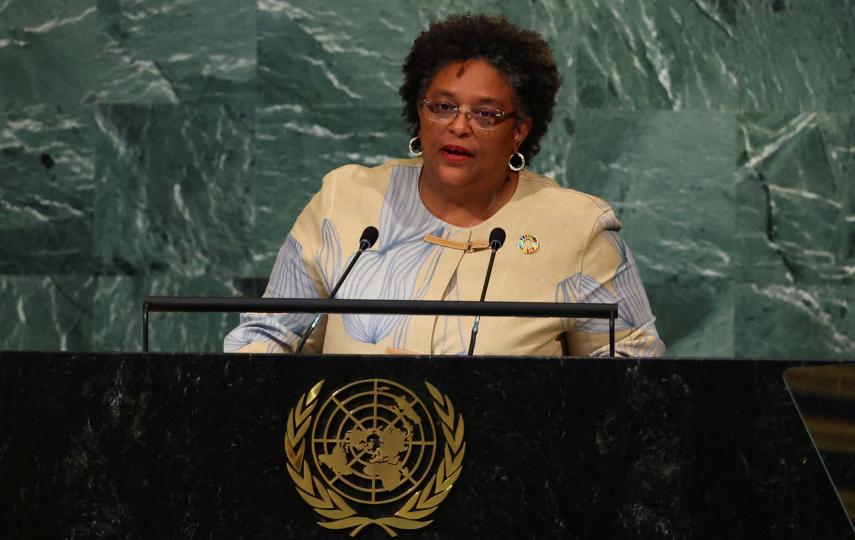 Prime Minister of Barbados Mia Mottley addresses the 77th Session of the United Nations General Assembly at U.N. Headquarters in New York City. 22 September 2022