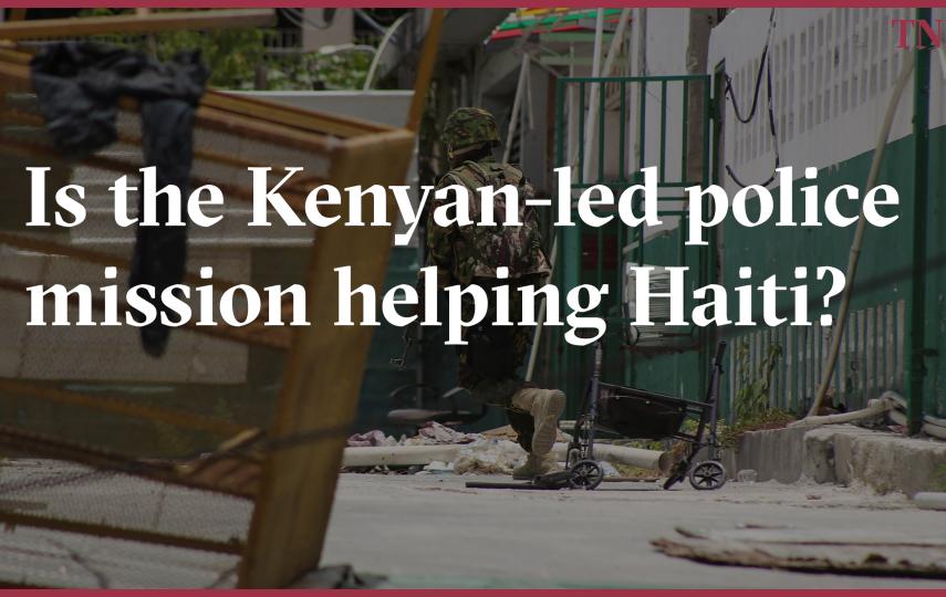 Video thumbnail that reads: Is the Kenyan-led police mission helping Haiti?