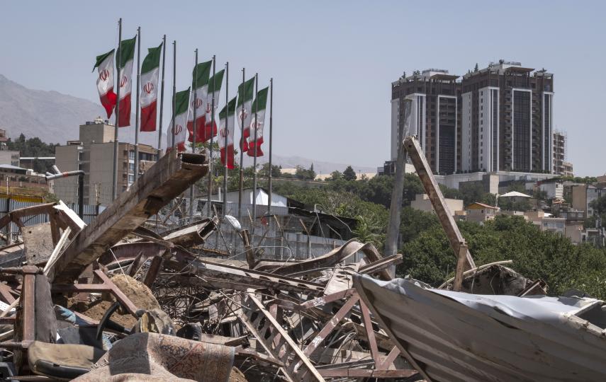  The main gate of Evin Prison in Tehran after being destroyed in an Israeli airstrike on 23 June.