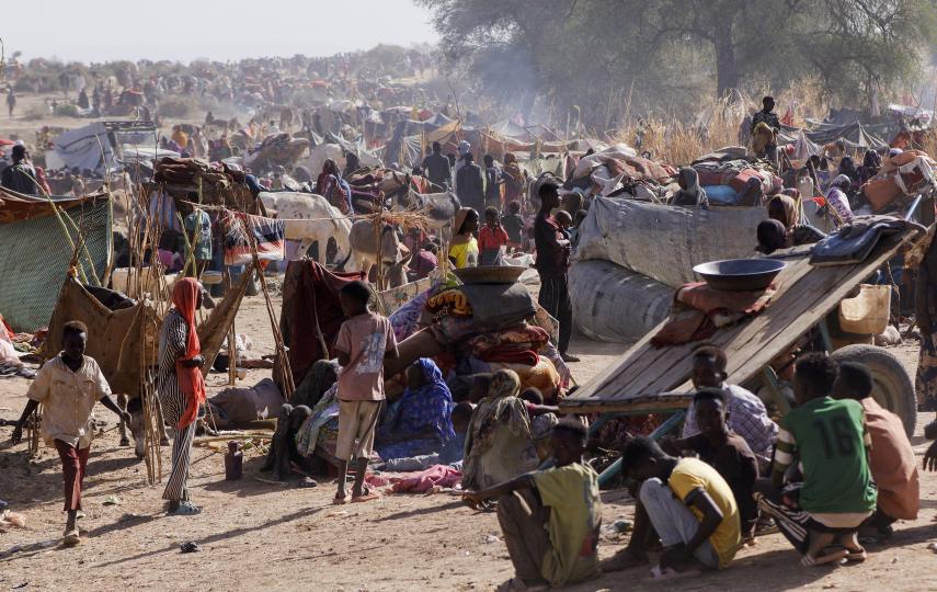 People displaced by a Rapid Support Forces attack on Zam Zam displacement camp shelter in the town of Tawila, in North Darfur state, on 15 April 2025.