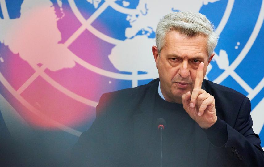 The United Nations High Commissioner for Refugees (UNHCR) Filippo Grandi attends a news conference at the U.N. in Geneva, Switzerland October 8, 2021.