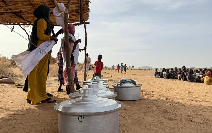 A community kitchen prepares food in the town of Tawila, which has become a hub for people escaping RSF attacks in El Fasher and surrounding displacement camps.