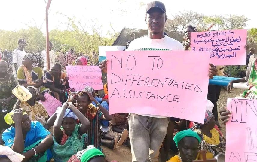 Refugees in Kakuma camp protest over the introduction of a new food aid distribution system that has cut tens of thousands of people from assistance.
