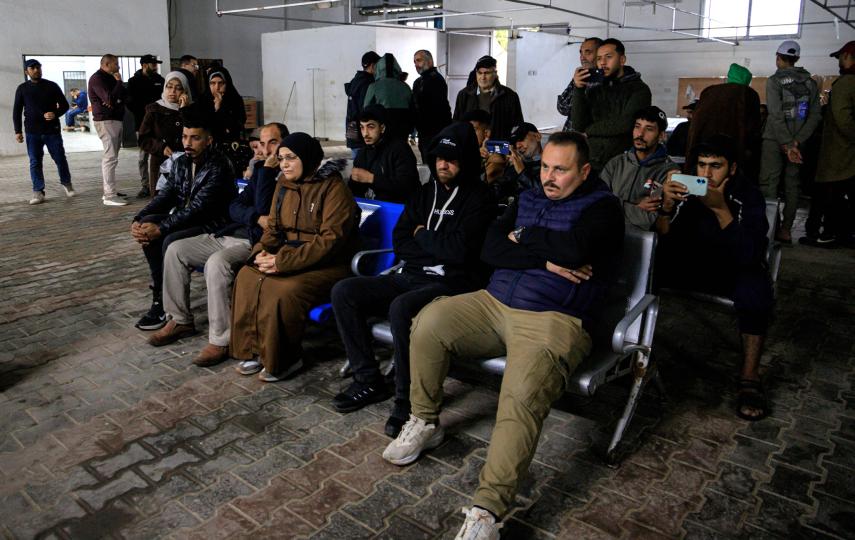 Palestinian families of missing persons attempt to identify bodies received by the Palestinian Ministry of Health from the Israeli army through the International Committee of the Red Cross at Al-Shifa Medical Complex in Gaza City on 3 February 2026. 
