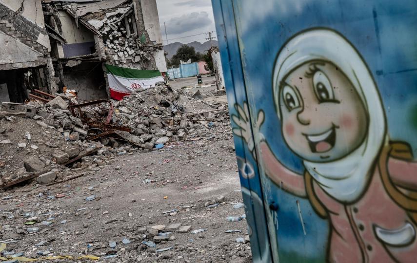 The remains of the Shajarat al-Tayyiba Primary School, which was bombed on February 31, 2026, resulting in the deaths of 168 students, are seen in the city of Minab, Iran, on 21 March 2026.