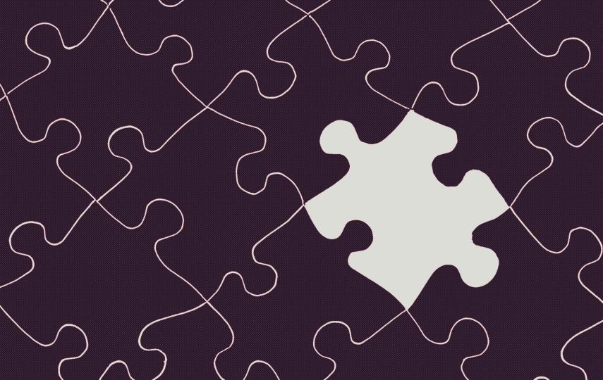 A stylised image of a missing puzzle piece.