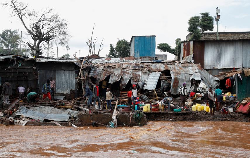 Residents sift through the rubble as they recover their belongings after the Nairobi river burst its banks and destroyed their homes within the Mathare Valley settlement in Nairobi, Kenya April 25, 2024.