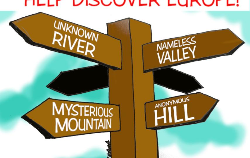 A cartoon showing signposts to mysterious places