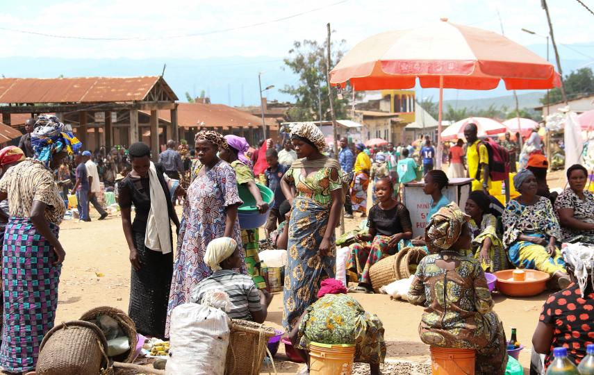 Civilians at a market as members of the Armed Forces of the Democratic Republic of the Congo (FARDC) retook control of multiple localities in the Ruzizi Plains, following the withdrawal of M23 rebels from Uvira territory, in Sange, South Kivu province of the Democratic Republic of Congo, May 12, 2026.