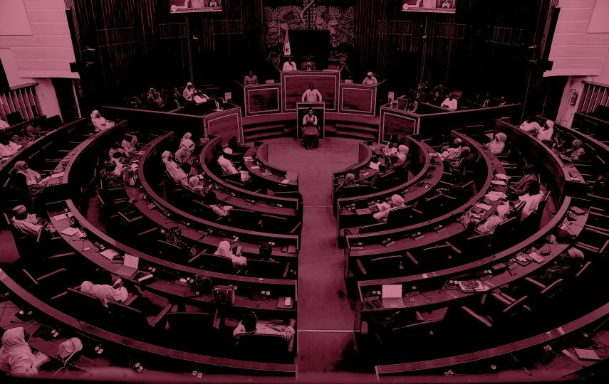 Senegalese lawmakers participate in a debate on a new bill that would double the maximum penalty for same-sex sexual acts to 10 years and criminalise the promotion of homosexuality, in Dakar, Senegal, 11 March 2026.
