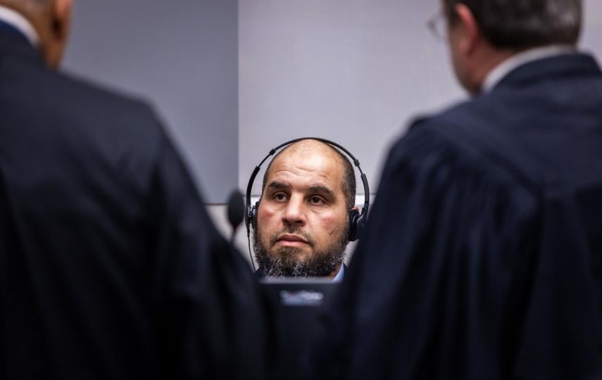 A photo showing Khaled Mohamed Ali El Hishri in the Pre-Trial Chamber I of the International Criminal Court on 3 December 2025.