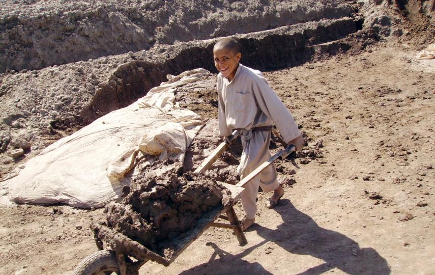 Habibullah works for 12 hours a day with his father and a younger brother.