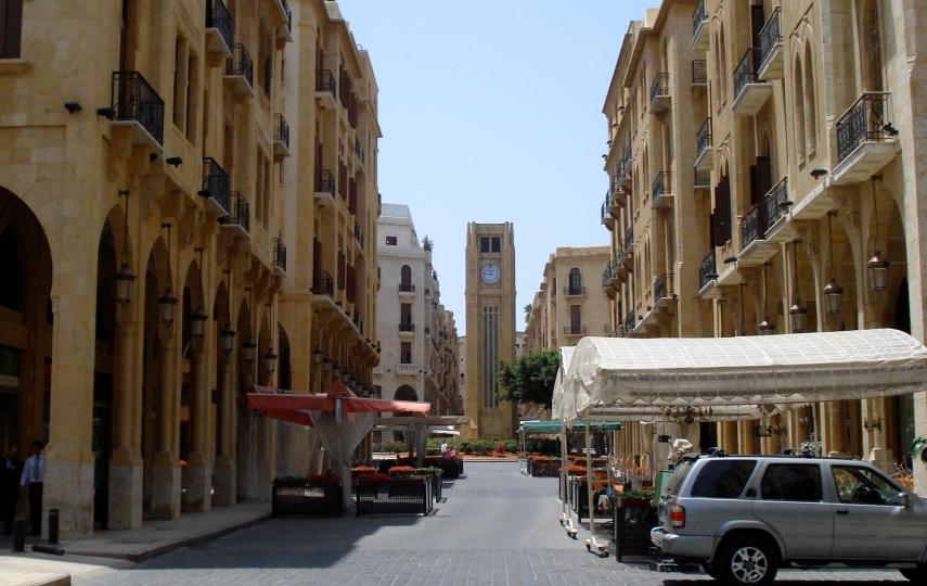 The once-crowded downtown area of Beirut is now quiet because people fear bomb attacks.