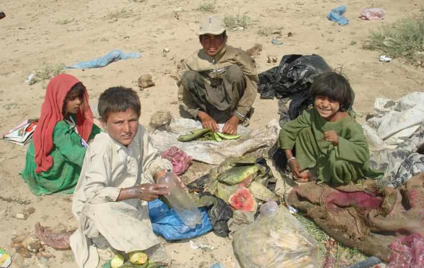 Destitute Afghan children.