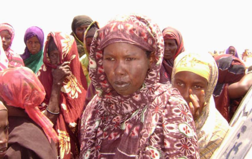 Fadumo Ahmed, with other IDPs in Buurbishaaro village, north of Mogadishu, Somalia, September 2007.