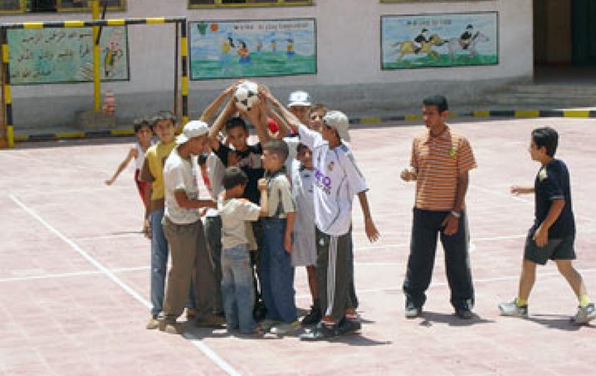 Refugee children play at a school in 6th of October City near Cairo. Doctors say Iraqi refugee children have health problems unique to their population.