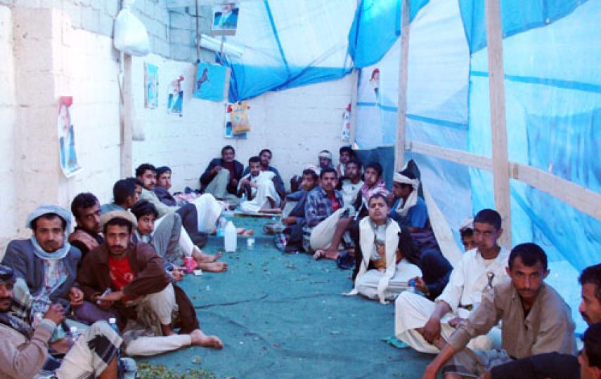 Over 120 villagers have been camping in the yard of a local NGO.