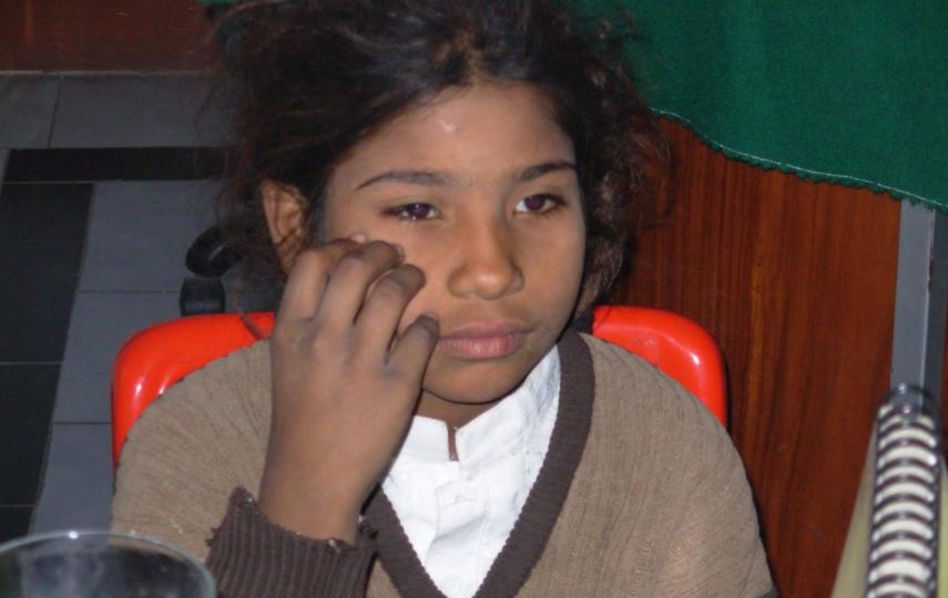 Rashida, nine years old, is among millions of children in Pakistan today that have never been vaccinated against measles.