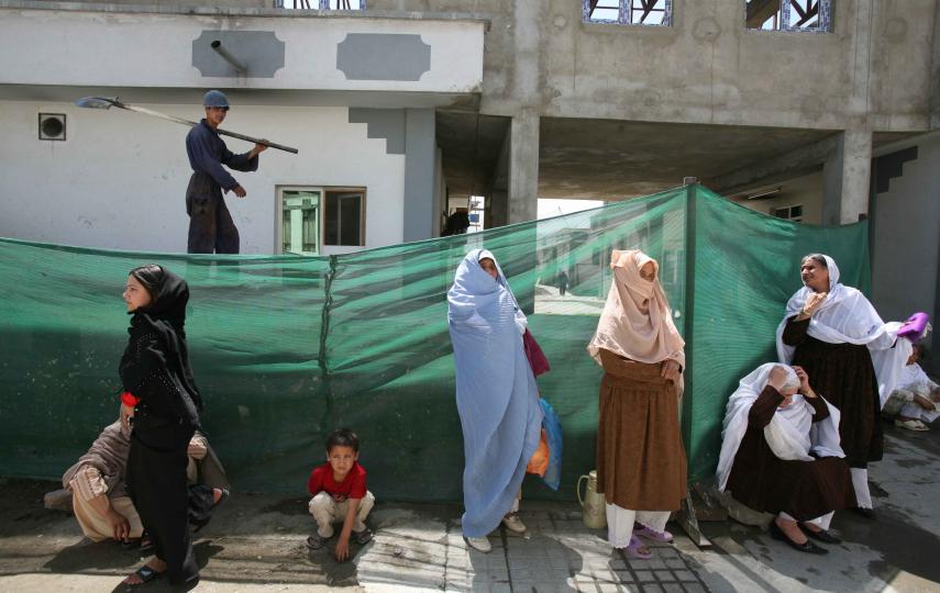 Women wait for consultation in Esteqlal hospital in Kabul, Afghanistan, June 2008., Afghanistan. June 2008.