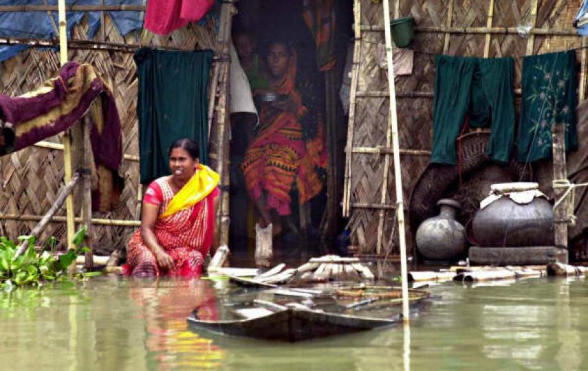 Bholar Basti, a water-logged slum in Dhaka city, accommodates more than 30,000 people, most of them victims of river erosion, floods and other natural disasters.