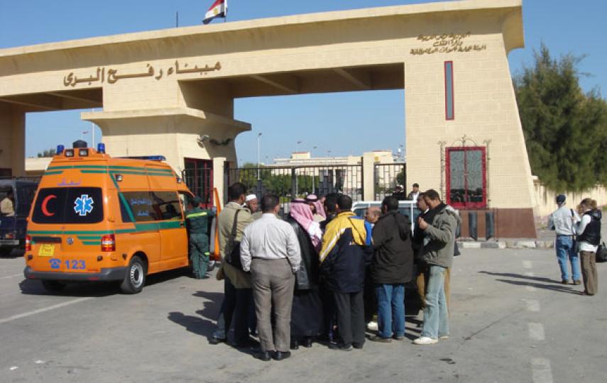 The Egyptian side of the Rafah border crossing with Gaza