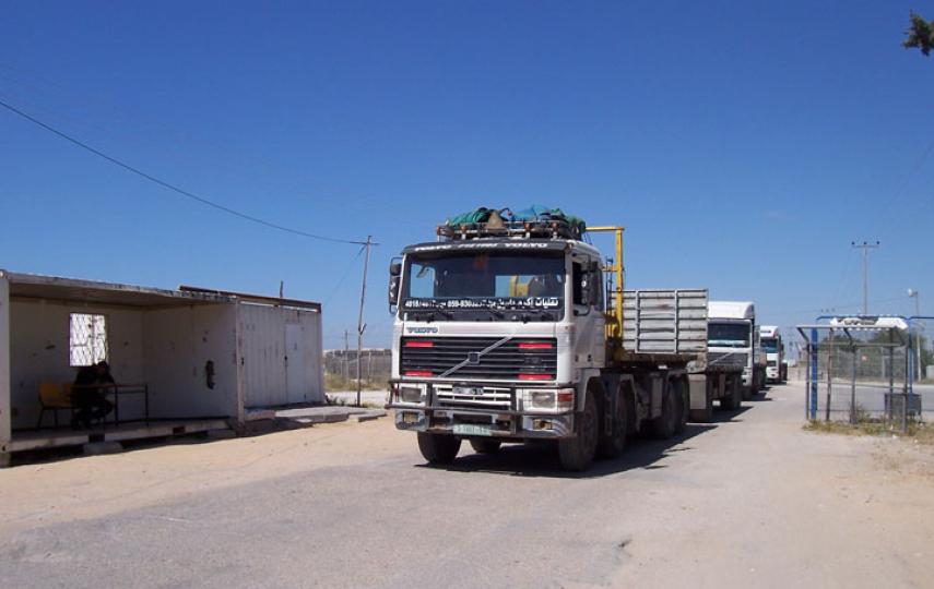 Gaza authorities registering trucks entering Rafah after retrieving imports from Kerem Shalom