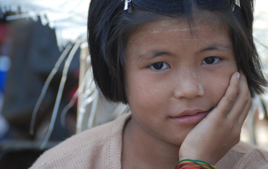 A young Burmese girl in Myanmar's cyclone-affected Ayeyarwady Delta. Some 140,000 people died when Nargis struck the low-lying nation in May 2008