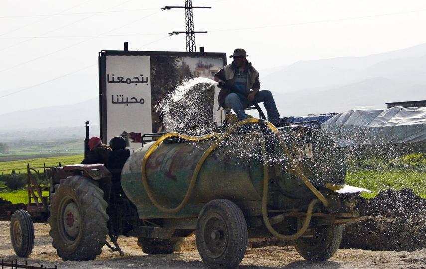 Farmers in Lebanon’s eastern Bekaa Valley, where outdated irrigation systems causes water shortages despite the country’s above-average rainfall