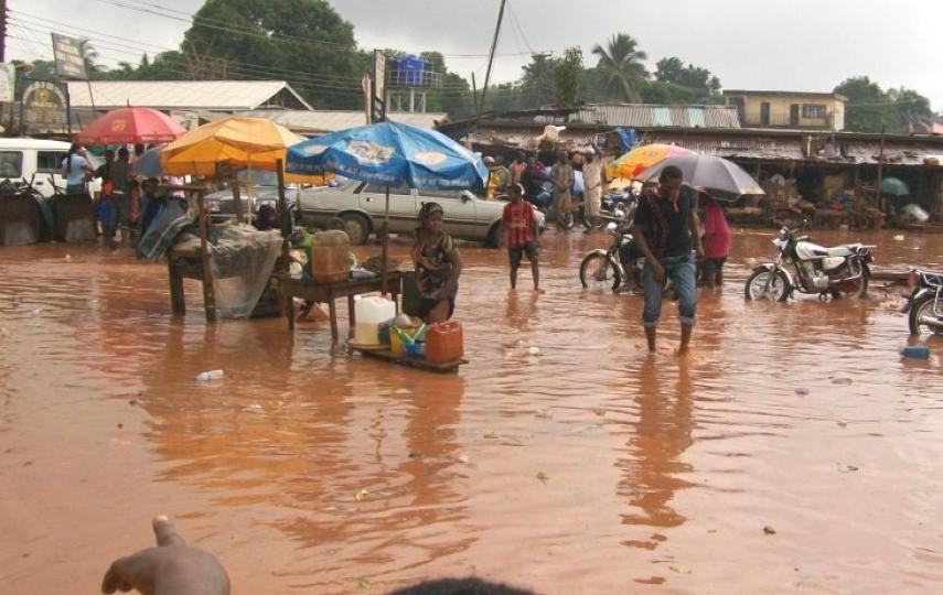 Floods in Afor-Igwe in Amanbra State of Nigeria, July 2009
