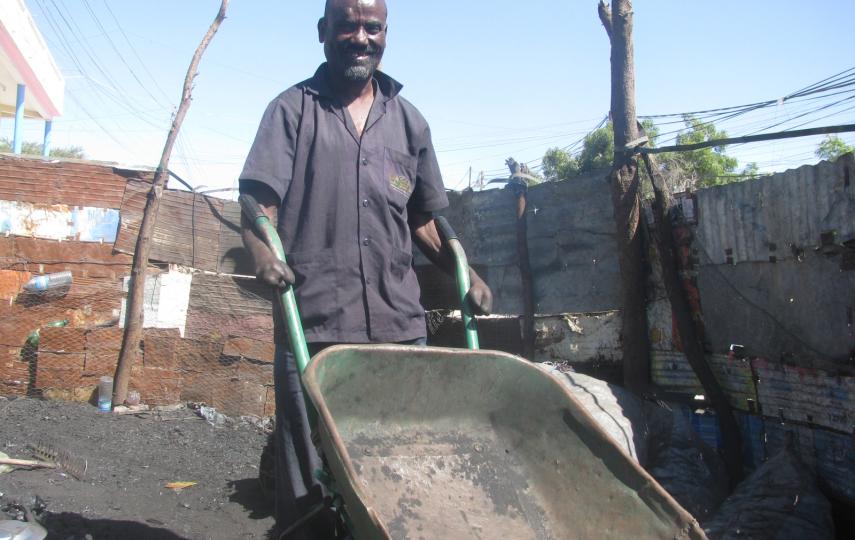 Aden Muhumed Hassan, an Ethiopian who has lived in Somaliland since 1977. He lost his hands in a mine explosion in 1988