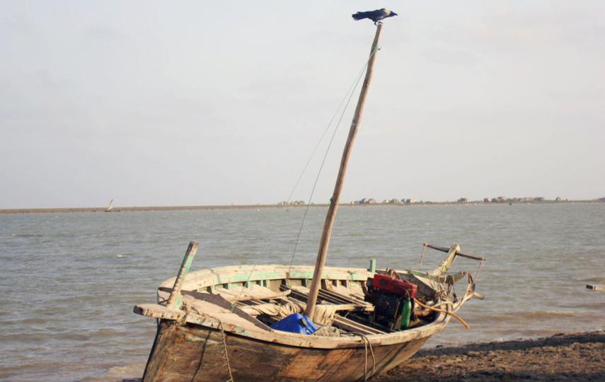 Rickety boats are the only means to get from Khariyo Village, an island in the Indus river delta, to the small impoverished town of Keti Bandar