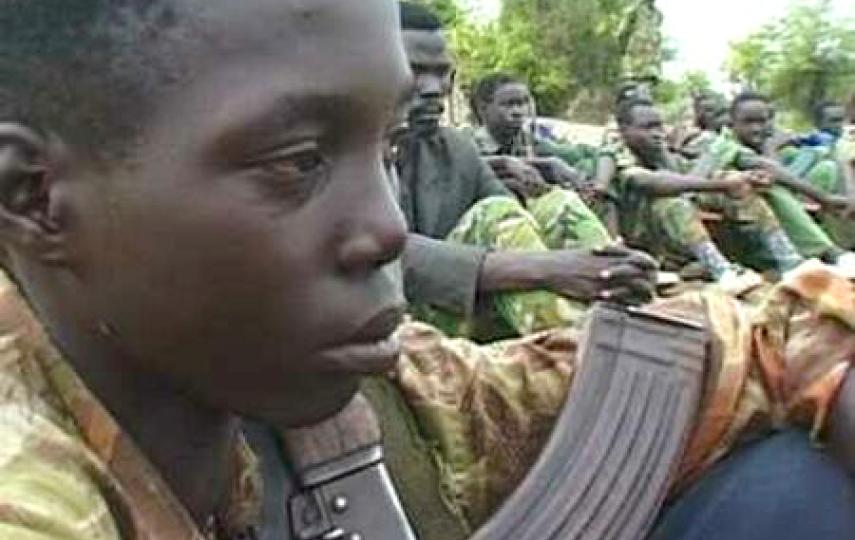 A child soldier in Sudan