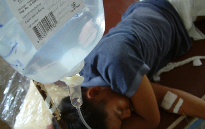 A Burmese malaria patient at a clinic in North Eastern Thailand