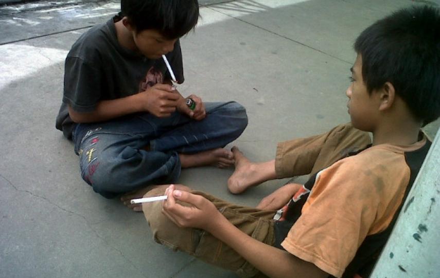 A higher percentage of youths smoke here in Indonesia than anywhere else in the world