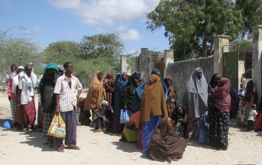 Mogadishu residents seek medical attention at a health facility managed by the African Union peacekeeping Mission in Somalia (AMISOM)