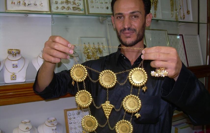 A gold seller in Benghazi