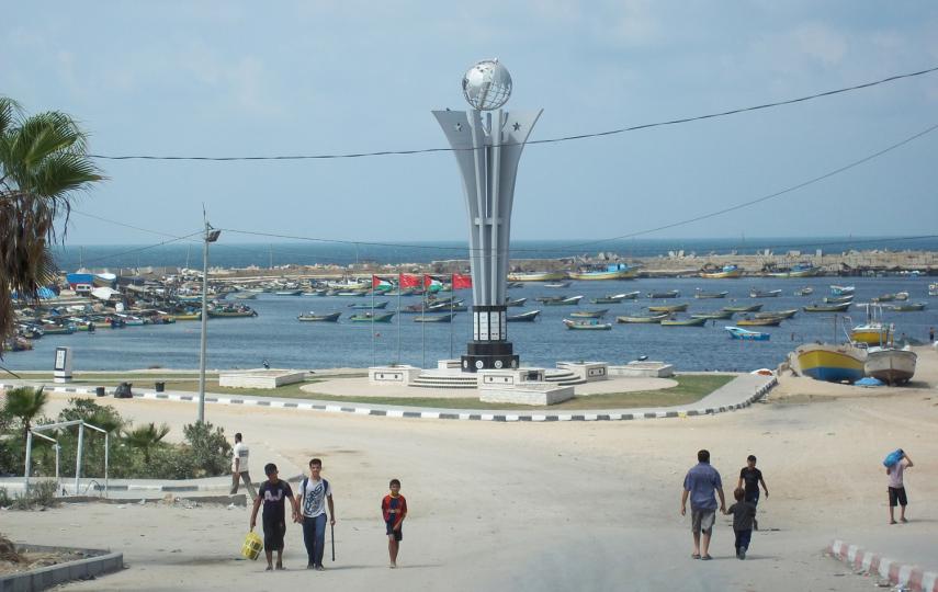 The Hamas-led government in Gaza put up a memorial to nine Turkish activists killed trying to break Israel’s naval blockade in May 2010

