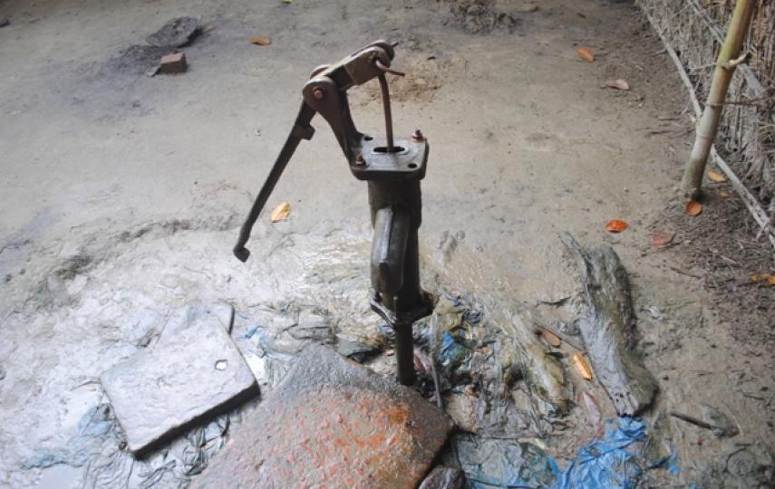 Shallow tube well used for dry season irrigation in Birpur village in Kurigram, Bangladesh