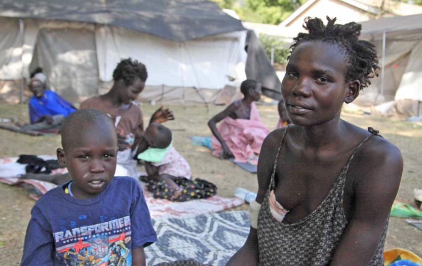 Lilkeng Gada witnessed her husband, baby and toddler shot dead while trying to flee from attackers in Pibor County, in South Sudan's Jonglei state. She and another son managed to escape to Juba, where she is being treated for a gunshot wound